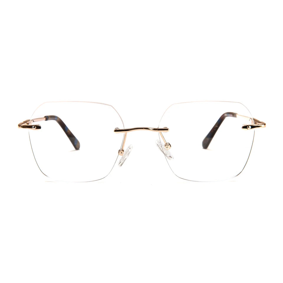 Europe Eyeglasses Frames Classic Rimless Metal Optical Fashion Fancy Glasses Frames