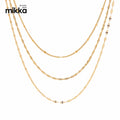 New Trendy Waterproof 18K Gold Plated Stainless Steel Jewelry of Three Layer Stacking Necklace for Women