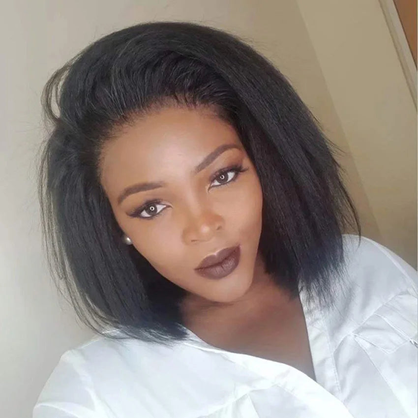 Drop Shipping Lace Wigs 100% Virgin Human Hair Transparent Lace Kinky Straight Cuticle Aligned Lace Front Wig for Black Women