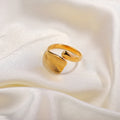 New Simple Stainless Steel 18K Gold Plated Adjustable Rings Finger Irregular Geometric Chunky Rings for Women