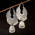 Vintage Women's Gold Silver Color Jhumka Bells Tassel Earrings Ethnic Tribal Gypsy Round Hollow Indian Jewelry