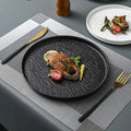 Custom logo 8/10 Inch Round Black White Ceramic Dinner Plate Nordic Style Hotel Restaurant Luxury Dishes Set