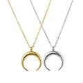 Factory Quality Waterproof Stainless Steel Necklace Accessories Cool Gold Silver Ox Horn Tooth Pendant Necklace Gifts for Women