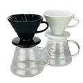 600ML Espresso Coffee Server  Coffee Dripper Sets Brewer Coffee Ceramic Filter and Glass Server