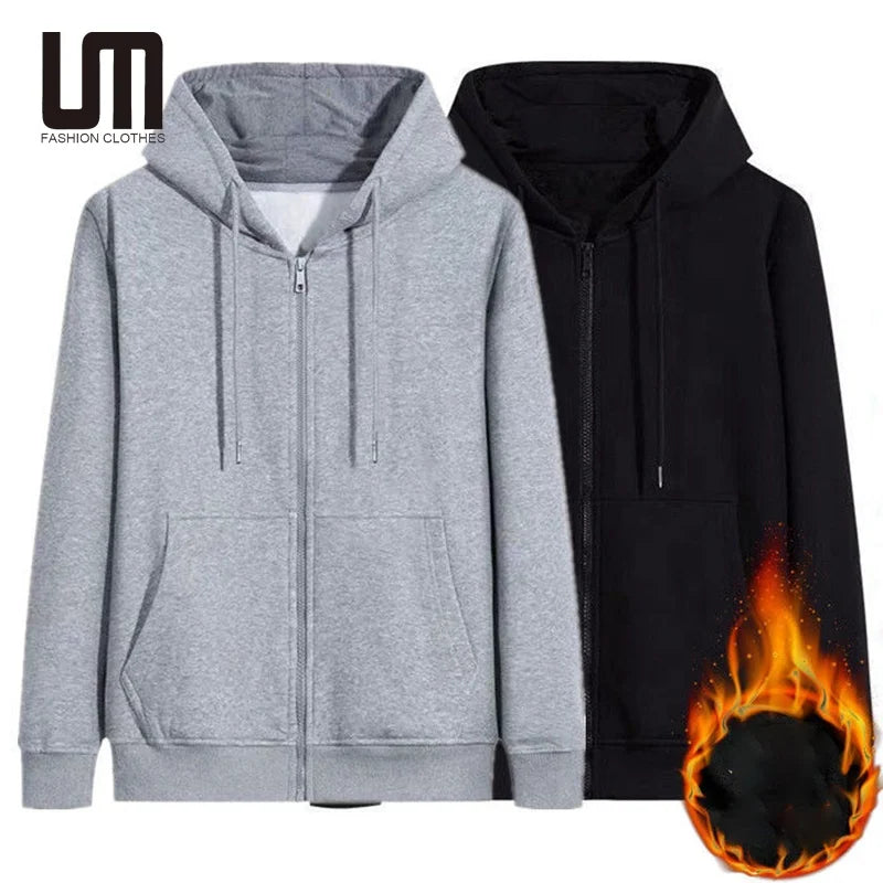 2025 Liu Ming Autumn Winter Collection Men's Clothing Wholesale Zipper Coats Hooded Collar Warm Plus Size Jacket Custom Logo
