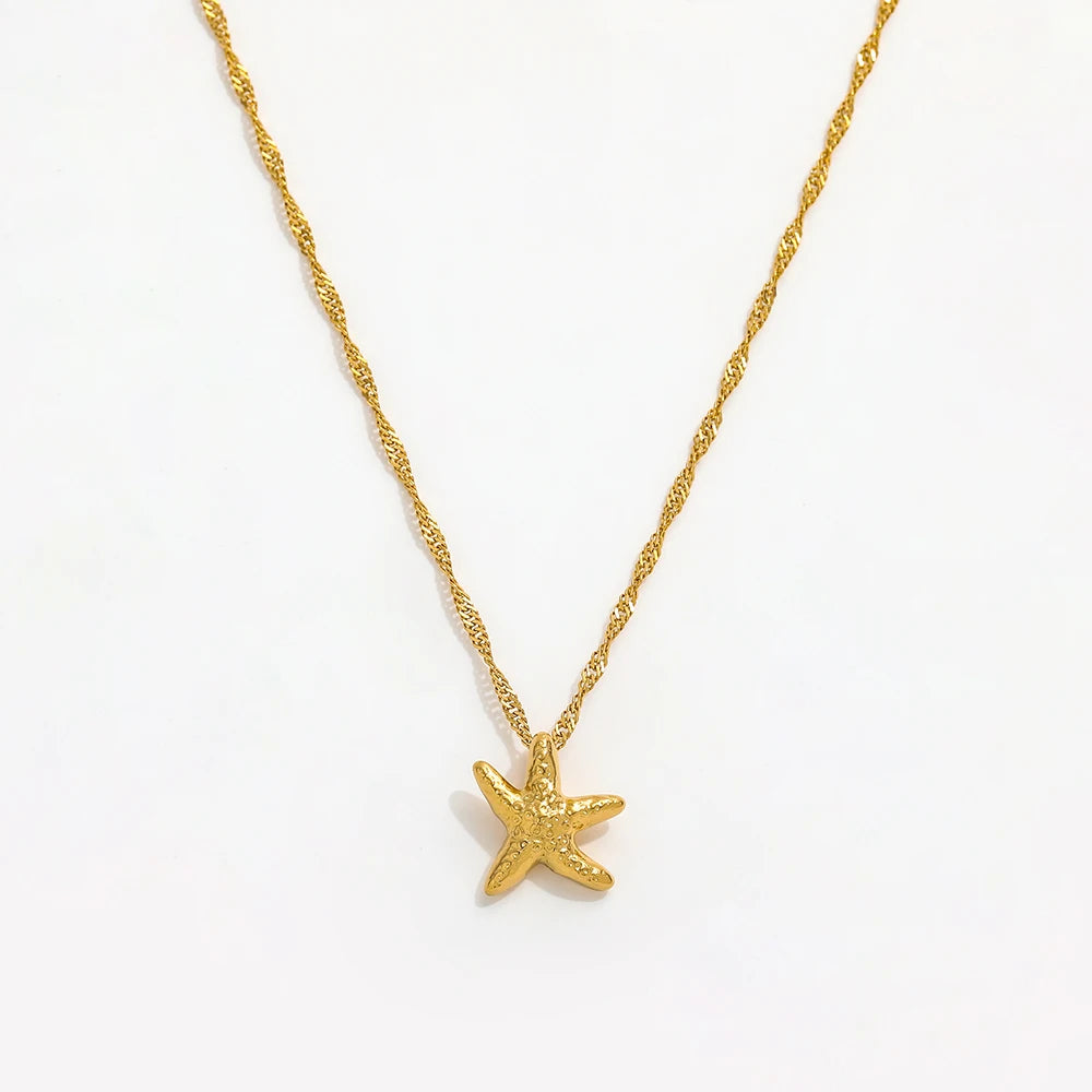 Joolim Jewelry 18K Gold Plated Small Starfish Pendant Necklace Stainless Steel Necklace Tarnish Free Jewelry Wholesale
