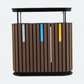 Outdoor Furniture Large Wood Garbage Receptacle Trash Can Outside Garden Street Sorting Recycle Waste Bin Public Dustbin