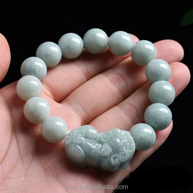 Burma Jadeite a Cargo Male Large Brave Bracelet Jade Craft Jewelry Jewelry Jade Handicraft Factory Wholesale