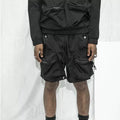 Mens Custom 6 Pocket Polyester Basketball Shorts Street Style Half Pants with Puff Printing Knitted Weaving Method