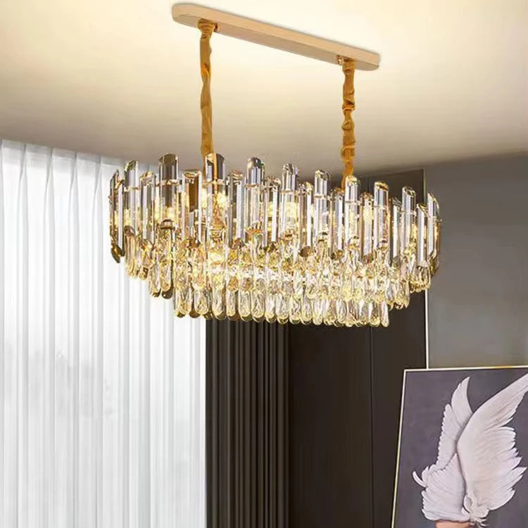 Light Luxury Crystal Chandelier Living Room Lamp Villa Hall Dining Room Bedroom Study Post-modern Simple Crystal Lighting