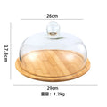 Popular Modern Design Bamboo Made Wedding Cake Stand Tray with Glass Lid