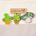Cheap Wholesale Plant Enamel Pins Custom Potted Brooches Lapel Badges Fun Plant Jewelry Gift Metal Pin