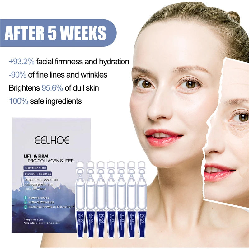 EELHOE Lift&firm Pro Collagen Super Spots Fine Lines Wrinkles Removing Skin Hydrating Firming Brightening Plumping Serum Ampule