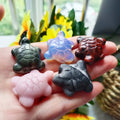 Hot Sale Natural Quartz Carved Cute Animal Turtle Crystal Different Materials Tortoise Carving Craft