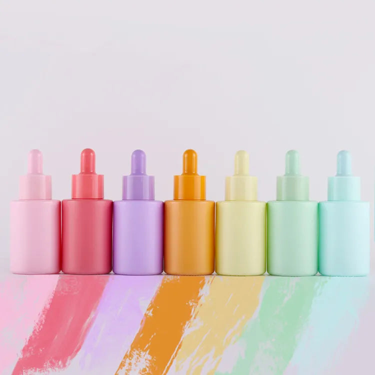 30ml Glass Dropper Cap Eyelash Serum Bottle with Screw Cap Pastel Colors Skin Care Serum Lead-Free Cosmetic