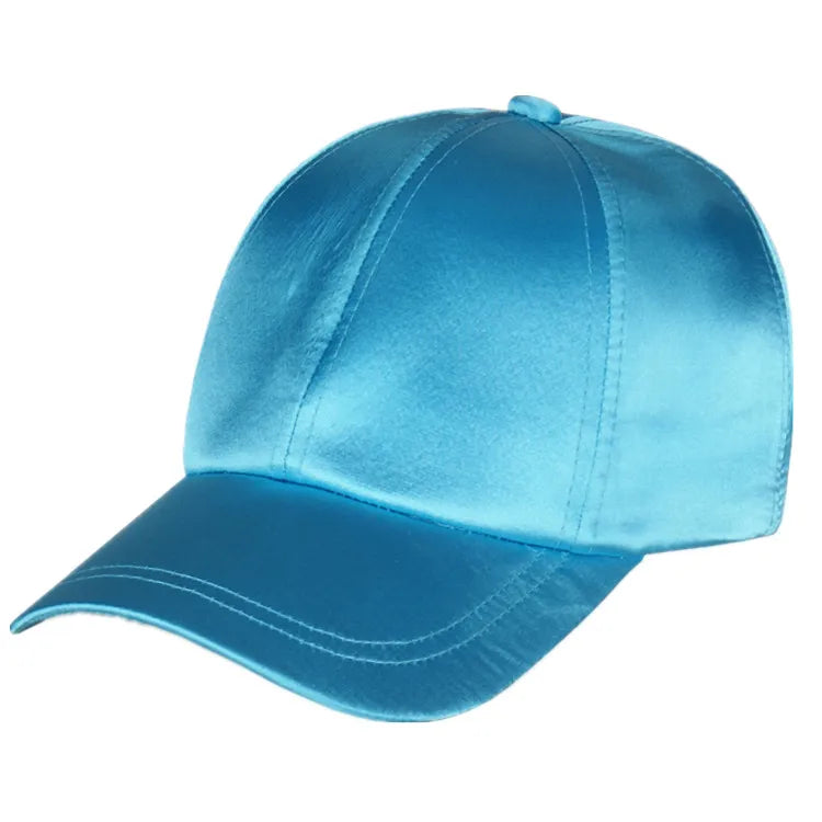 Custom Silks and Satins Stone Washed Satin Lined Quick Dry Closed Back Baseball Cap
