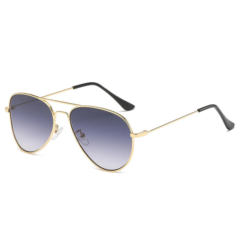 ADE WU STY9508 Unisex Gradient Classic Pilot Sunglasses 2024 Trend Metal Curved Lens Glasses Double Bridge Driving Sunglasses