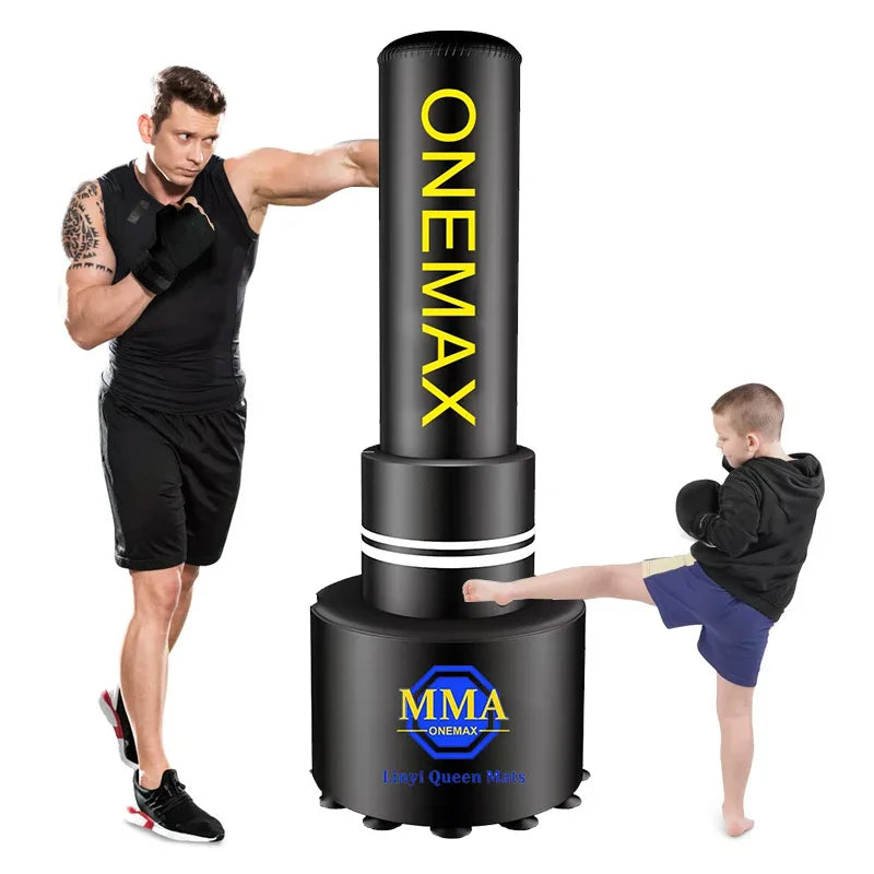 MMA ONEMAX Durable Free Standing Punching Bag PU Leather for Adult or Teens Kickboxing Muay Thai Boxing