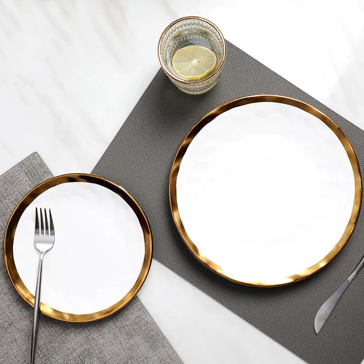Wholesale Hot Sale Handmade Royal Ceramic Round Dinner Plates Sets Wedding Dinner Set