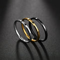 NEW Design Anillo Mujer 2MM Stainless Steel Black Plated Smooth Thin Finger Ring 18K Gold Plated Men Women Knuckle Ring