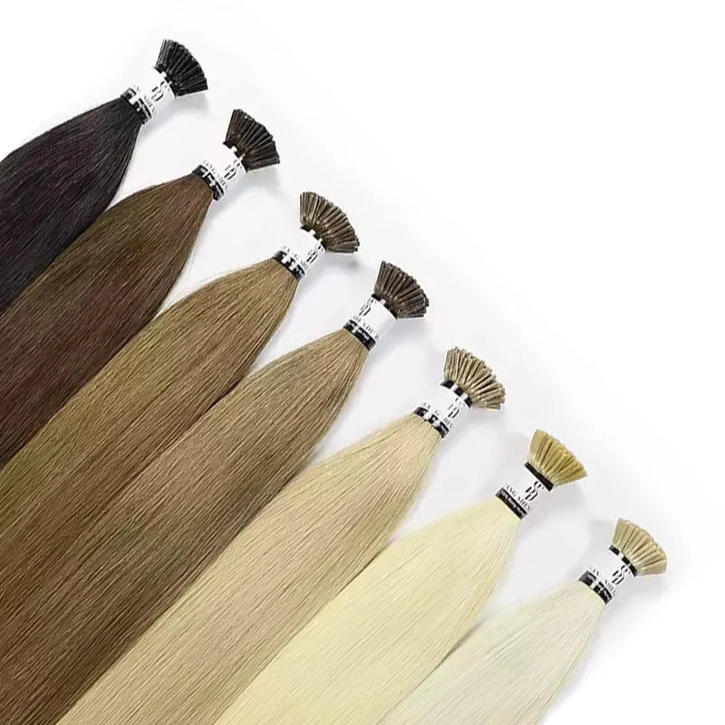 100g I Tip Hair Extensions Human Hair Jet Black I-tip 100% Remy Virgin European Straight Double Drawn Itip Human Hair Extensions