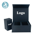 Custom Logo Luxury Book Shaped Black Folding Gift Box Flip Foldable Rigid Cardboard Magnetic Closure Lid Embossed Paper
