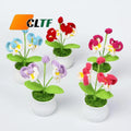 Knitted Flower Potted Plant Car Home Decoration Gifts Crochet Flowers Phalaenopsis Pot Plant Mothers Day Gift