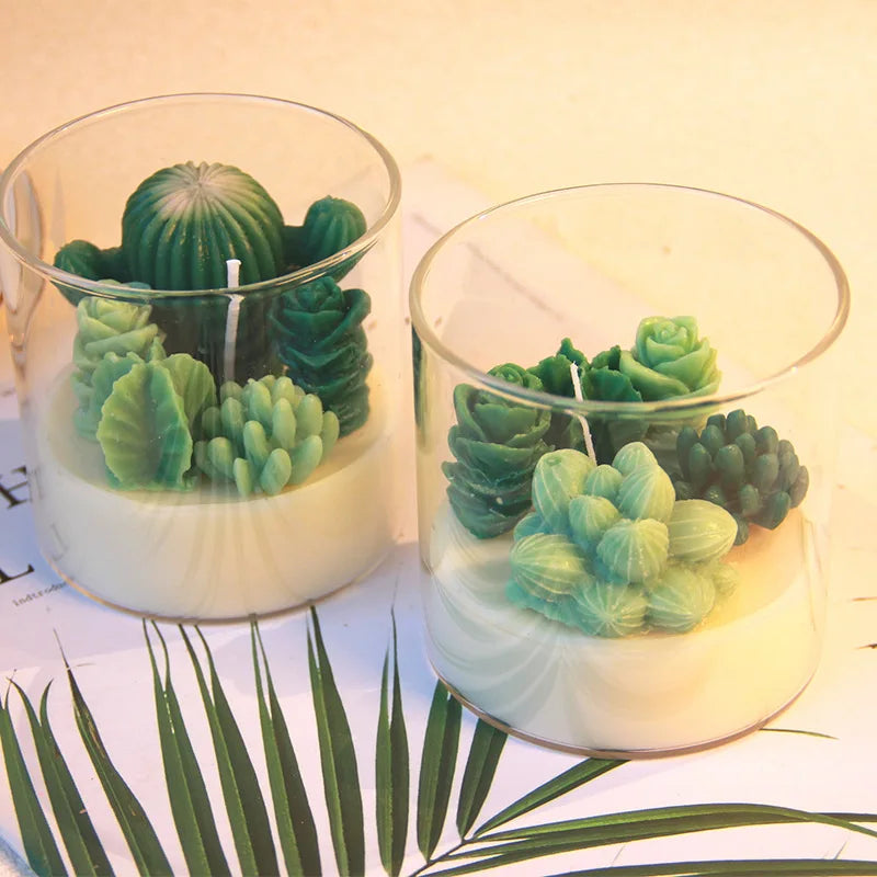Handmade Soy Wax Succulent Plants Scented Candles Wholesale High Quality Creative Candle Gift