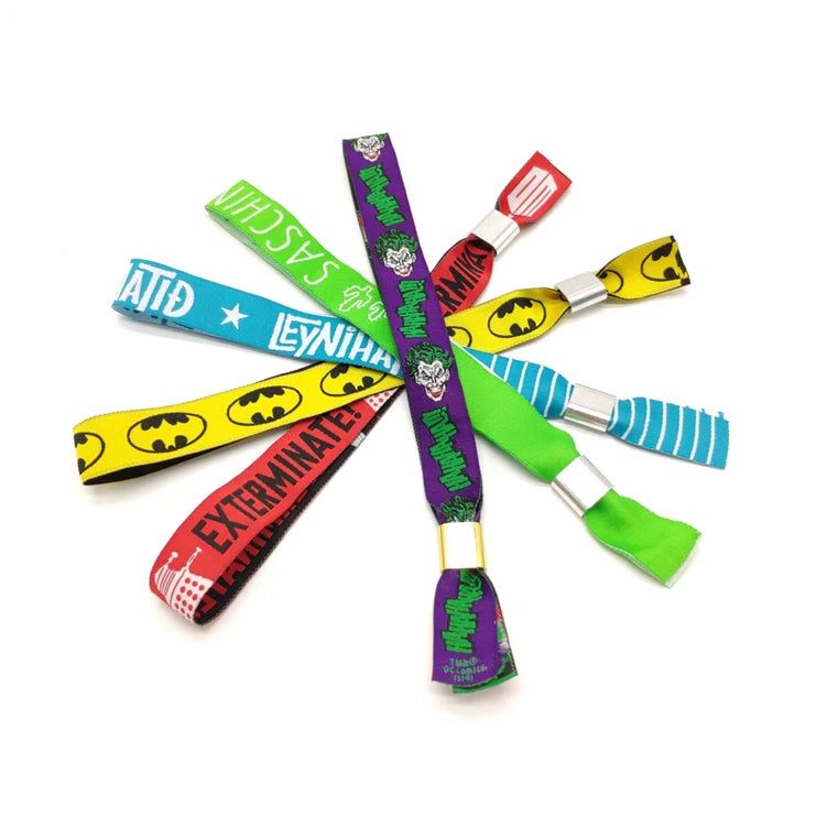 Durable Waterproof Eco-Friendly Handmade Embossed Woven Wristband Event Bracelet Custom Festival Wristbands for Promotional