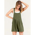 2023 Women's Fashion Cotton Linen Jumpsuit Shorts Loose Fitting Casual Slim Pocket Wide Leg Plus Size Breathable Knitted Weaving