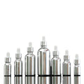 Silver Glass Dropper Bottles 5ml 10ml 15ml 20ml 30ml 50ml 100ML Cosmetics Serum Packaging Refillable Essential Oil Bottle