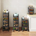 Wholesale Metal 3 4 5 Layer Rotating Utility Trolley Cart Kitchen Storage Rack Organizer With Wheels