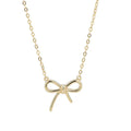 S925 Sterling Silver Necklace Women Bowknot Pendant Necklace Gold Silver Bow Necklace Jewelry to My Dauther