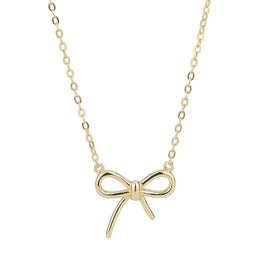 S925 Sterling Silver Necklace Women Bowknot Pendant Necklace Gold Silver Bow Necklace Jewelry to My Dauther