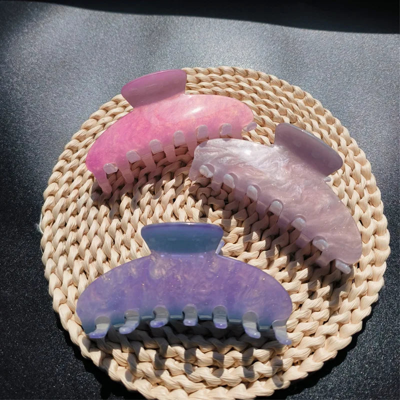 Large 10cm Color-Changing Acrylic Hair Claw Clips Fashion Women Hair Accessories Changes From Beige and  Pink in the Sun