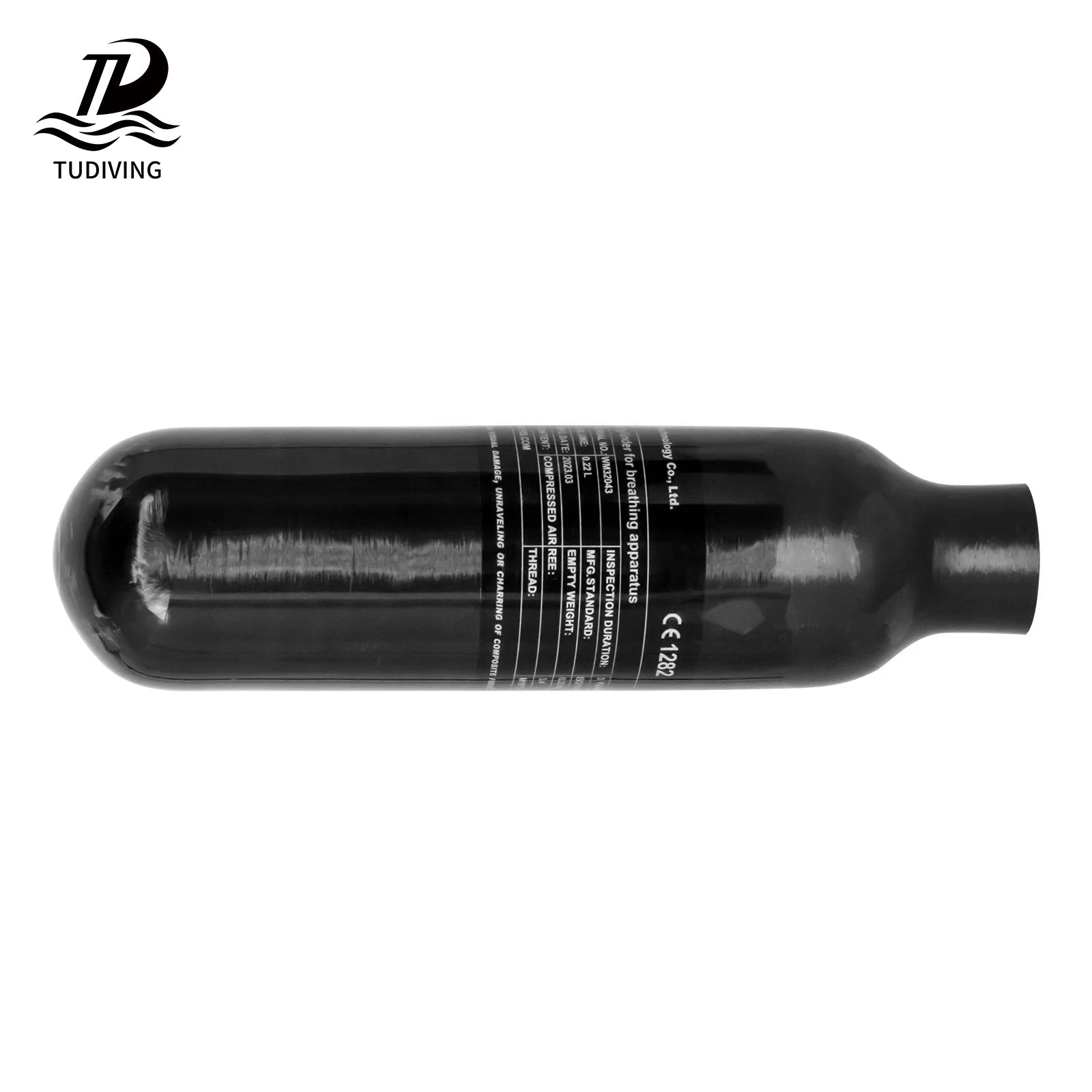 TUDIVING High Performance ODM OEM 0.22L HPA High Pressure 300bar 4500psi 30mpa PCP Hunting Paintball Game Carbon Fiber Air Tank