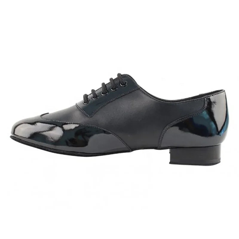 Comfortable Black Genuine Leather Boys Zapatos De Baile Latin Salsa Dancing Shoes Men US 4.5-13.5 Heel Height 2.5cm Dance Shoes