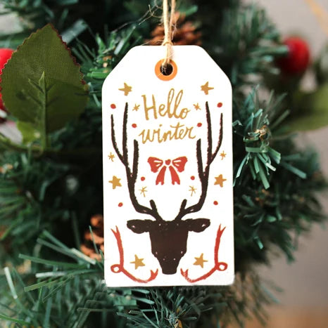 Christmas Style Custom Printed Paper Hang Tags Luxury Apparel Swing Tags With Free Cord