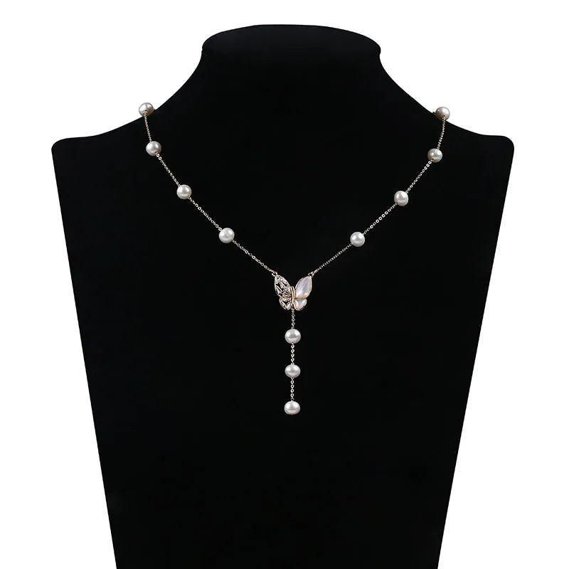 Luxury Design 6-7mm Natural Potato Freshwater White Pearl Necklace for Sale