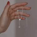 Women Fashion 925 Sterling Silver CZ Diamond Paperclip Chain Long Chain Necklace