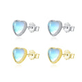 EH1520 Fashion Jewelry 925 Sterling Silver Earrings Moonstone Heart Earring Stud Earrings for Women Girls