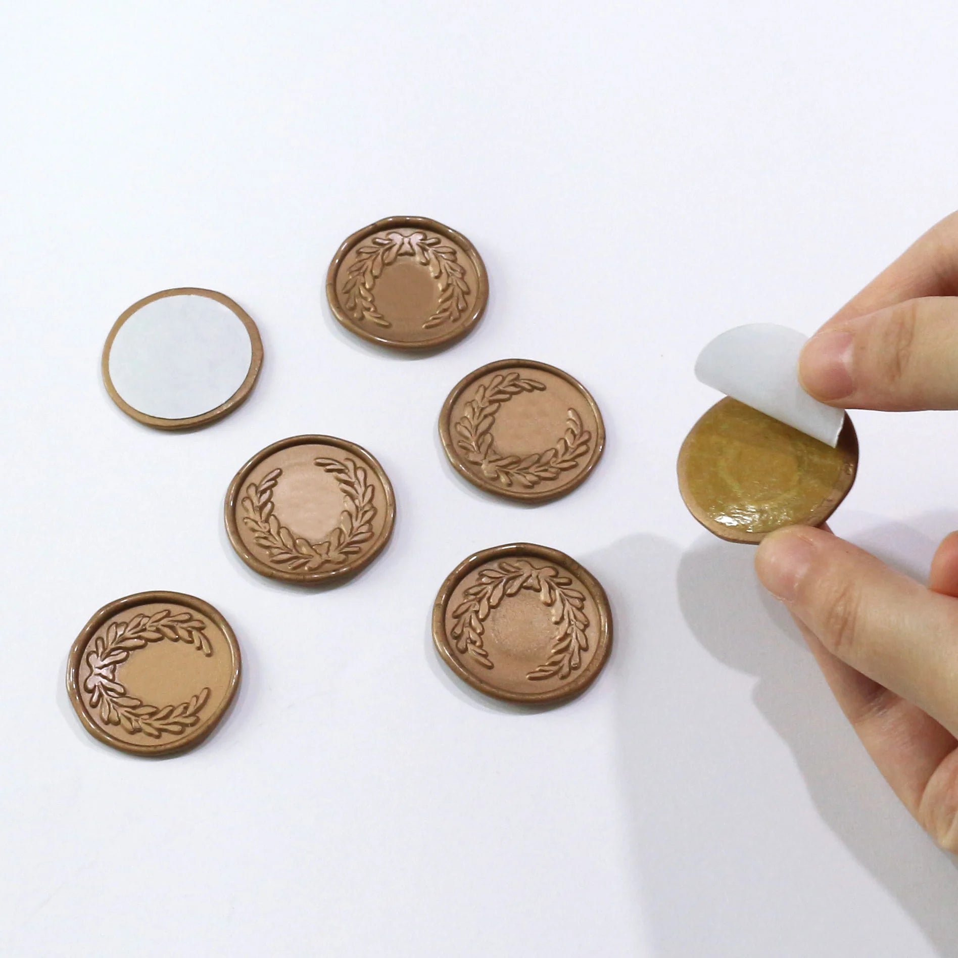 Gold Color Leaves Monogram Wax Seals Initials Wax Seal Custom Wax Stickers with Customized Names Date