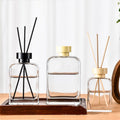 120ml 140ml 220ml Diffuser Glass Bottle Home Fragrance Reed Diffuser Transparent Glass Bottle Square Aroma Bottles With Cap