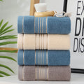 YongHo Modern European American Solid Color Jacquard Bath Towel Cotton Comfortable Quick-Dry Thickened Bathroom Towel