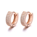 Sterling Silver 925 Cuff Earrings CZ Pave in Rose Gold Plated Simple Design Ear Cuff for Girls