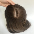 European Human Hair Topper Brown Hairpiece Freestyle Remy Hair Silk Base Toppers for Woman Hair Patch