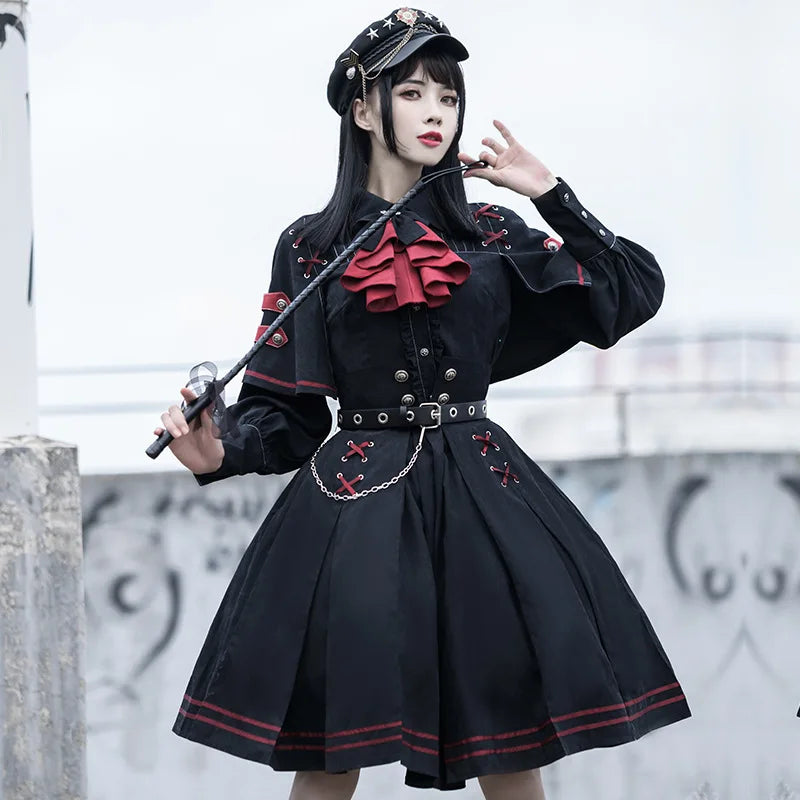 Wholesale Luxury Vintage Gothic Teenage Sassy Women Black Party Cosplay Costumes Lolita Dresses for Girls