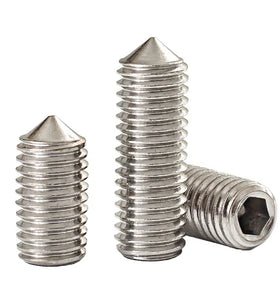 M3 M4 M5 304 Stainless Steel Small Pointed Headless Hexagon Socket Set Screw