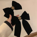 French Style Big Bow Hair Clip Ponytail Holder Hair Accessories Camellia Flower Velvet Hair Clips Solid Color Hairpins