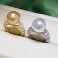 R1078 11-12mm Natural Freshwater Pearl Ring Accessory 925 Sterling Silver Adjustable Size Engagement Jewelry Ring for Women